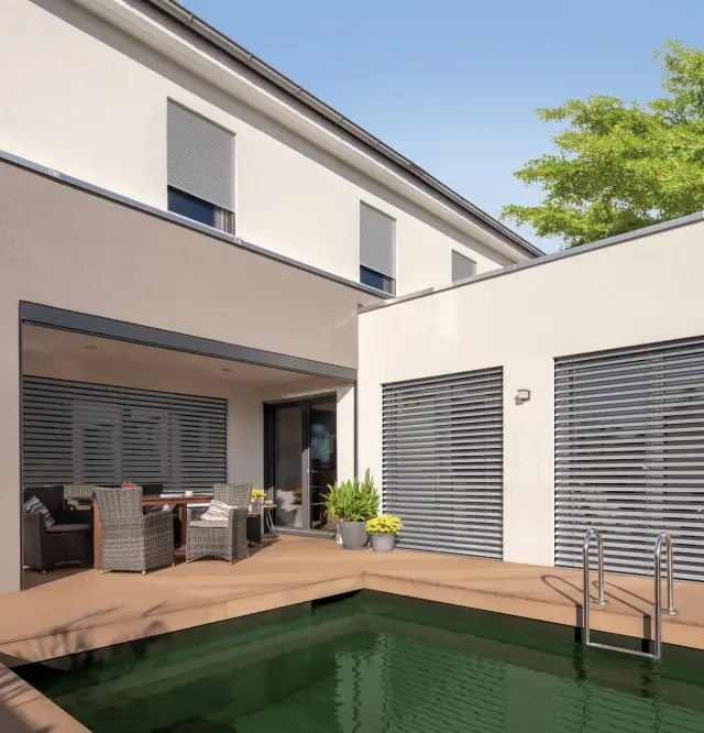 WAREMA sun shading system external venetian blinds top-mounted external venetian blinds venetian blinds external venetian blinds