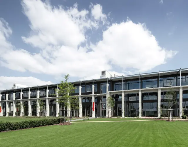 Außenaufnahme Gebäude und Gelände Factory Campus Düsseldorf