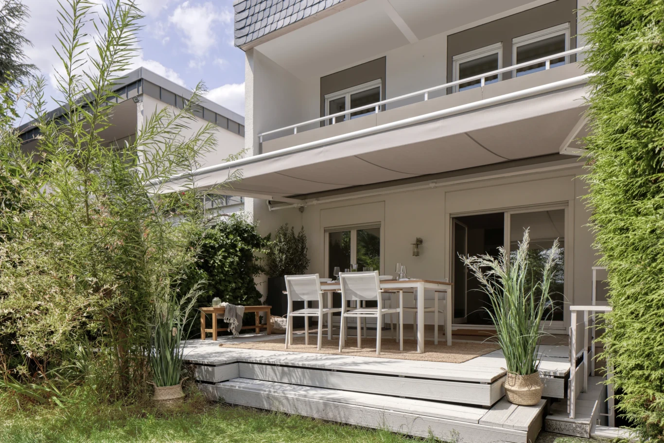 balkon markise zum klemmen Angerer Einziehbare Klemmmarkise Balkon 3m mit Handkurbel manuell – HOMEDEMO main image 1