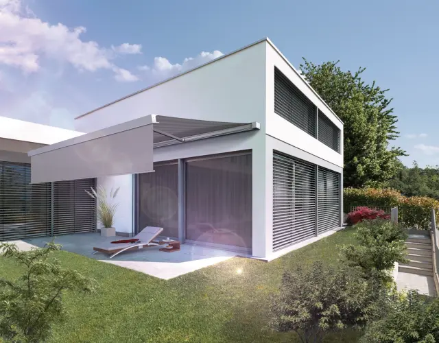 Fenster-System-Raffstore FSR mit Schienenführung