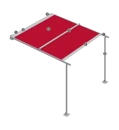 Illustration Bauteile Pergola-Markise P20