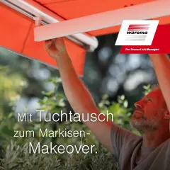 Tuchtausch an einer Markise